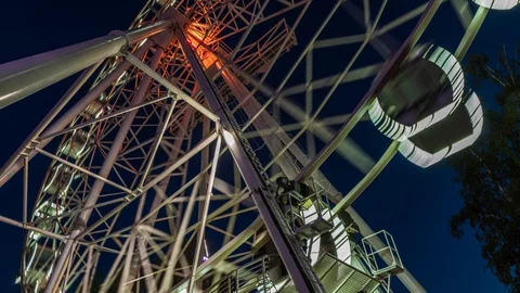 Timelapse. Accelerated video of the viewing wheel movement. Stock Footage 124089207