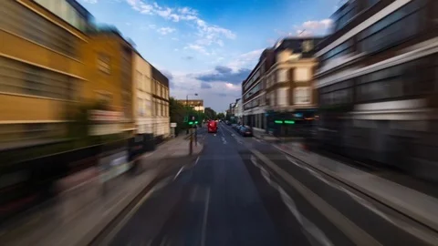 Timelapse across London from a bus (Hyper lapse) Stock Footage 93807649