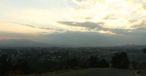 Timelapse of Addis Ababa skyline at sunset, Ethiopia. Stock Footage 81614510
