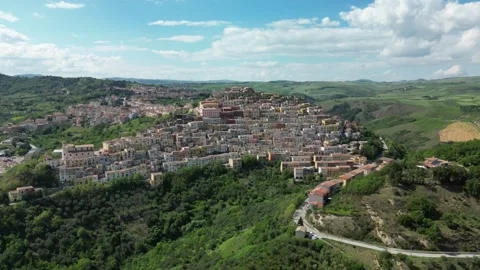 Timelapse Aerial view of Calitri Stock Footage 275572118