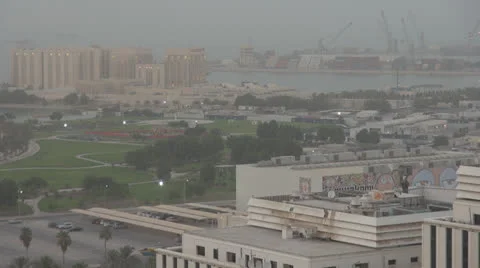 Timelapse Aerial view of Doha city, Qatar Stock Footage 24743560