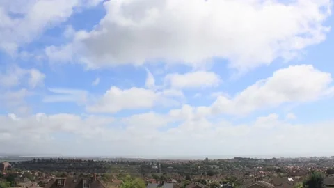 Timelapse Aerial View of Eastbourne from Central Avenue and the South Downs Stock Footage 147683733