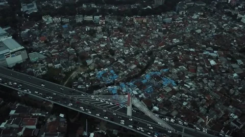 Timelapse Aerial view of Pasupati fly over Bandung Jawa Barat Indonesia Stock Footage 236554560