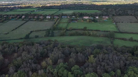 Timelapse aerial view of the St Martha's Church of Guildford, United Kingdom Stock-Footage 255202702