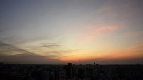 Timelapse after sunset dusk to night at Buenos Aires city, Argentina Stock Footage 135613455