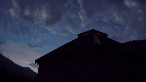 Timelapse with ail clouds at sunset Stock Footage