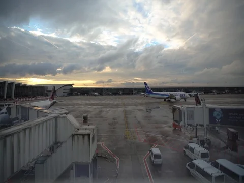 Timelapse of Airport Apron Stock Footage 80276411