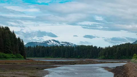 Timelapse of Alaska’s Dramatic Sky Over Scenic Landscapes Stock Footage 302218994