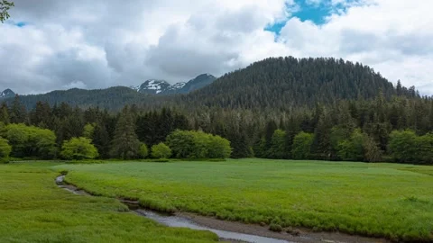 Timelapse of Alaska’s Dramatic Sky Over Scenic Landscapes Stock Footage 302219148