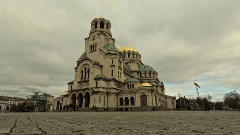 Timelapse of Alexander Nevsky Cathedral From Low Angle in Sofia, 2026 Stock Footage 325626883