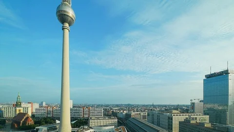 Timelapse of Alexanderplatz Berlin at dawn Stock Footage 91157770