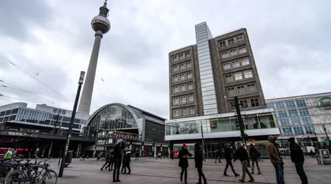 Timelapse of the Alexanderplatz in Berlin Stock Footage 46881333