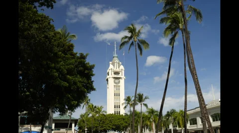 Timelapse, aloha tower, honolulu, oahu, hawaii. Stock Footage 39499559