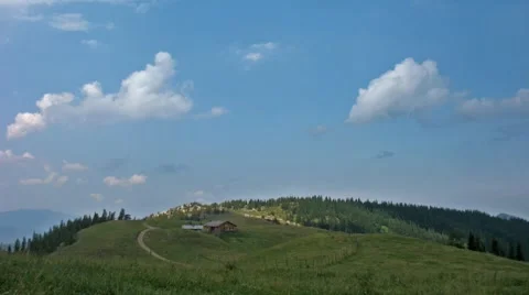 Timelapse with Alpine Cabin 스톡 동영상 1083472