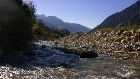 Timelapse of Alpine stream Stock Footage 258938367