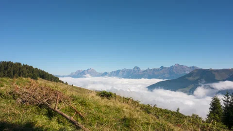 Timelapse in the Alps at Morgins, Switzerland H265-444 BT709L 4KUHD 29.97 VHQ Stock Footage 164253053