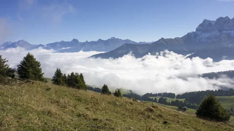 Timelapse in the Alps at Morgins, Switzerland ProRes-422 BT2020L 4K 29.97 VHQ Video stock 164264053