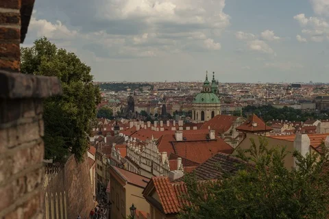 Timelapse of amazing view from Prague castle Stock Footage 99019646