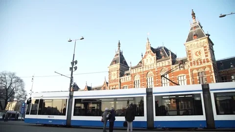 Timelapse of the Amsterdam central Station. Stock Footage 72700892