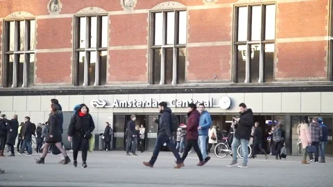 Timelapse of the Amsterdam central Station. Stock Footage 72700906