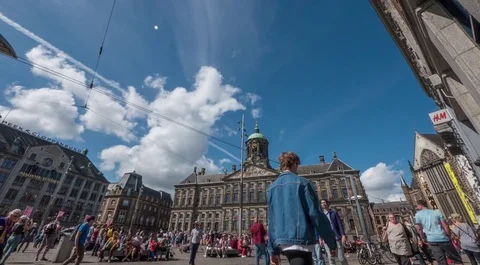 Timelapse Amsterdam City Square Stock Footage 70698021