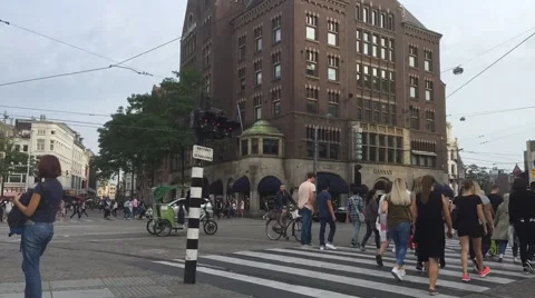 Timelapse Amsterdam Dam square Video stock 55298768