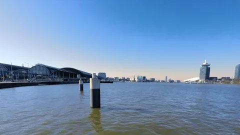 Timelapse Amsterdam IJ 스톡 동영상 126997134