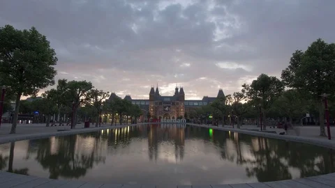 Timelapse Amsterdam Museum Square Stockbeeldmateriaal 78182367