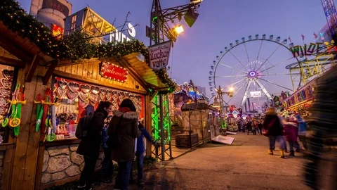 Timelapse of an Amusement Park Stock Footage 93800878