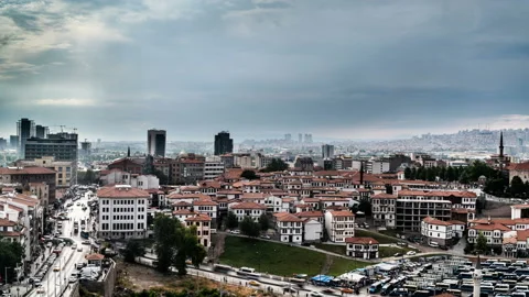 Timelapse and bird view of the traffic in Ankara city, Turkey Vídeo Stock 115797465