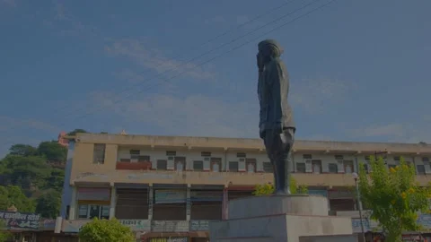 Timelapse and Statue of subhas chandra bose india 스톡 동영상 222035353