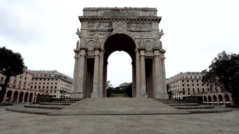 Timelapse Arc de Triomphe located in Piazza della Vittoria in Genoa. Stock Footage 270779038