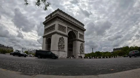 Timelapse of the Arc de Triomphe in Paris France Stock Footage 318237340