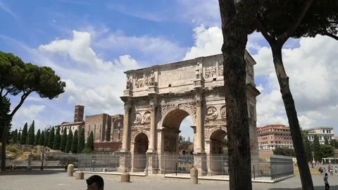 Timelapse of the Arch of Constantine in Rome Stock Footage 136113352