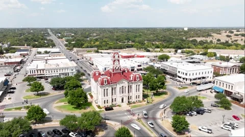 Timelapse around Parker County Courthouse in Weatherford Texas Stock Footage 248734480