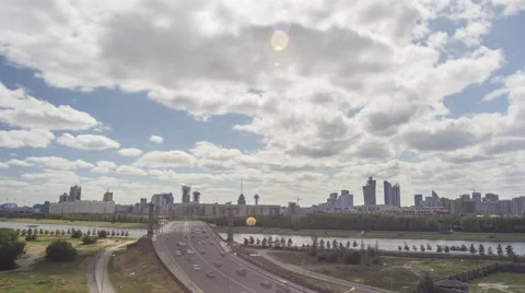 Timelapse of the Astana skyline Stock Footage 59559420