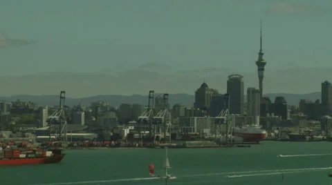 Timelapse - Auckland harbor Stock Footage 43794955