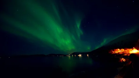 Timelapse of the Aurora Borealis Stock Footage 128825243