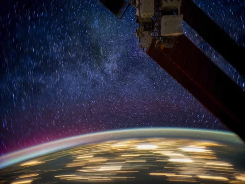 Timelapse Aurora from ISS Stock Footage 72760369