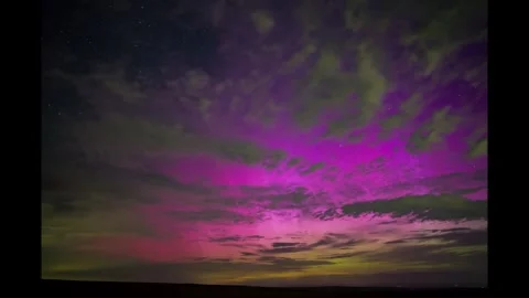 Timelapse Auroras August 12 2024 Weardale County Durham UK Stock Footage 281595370