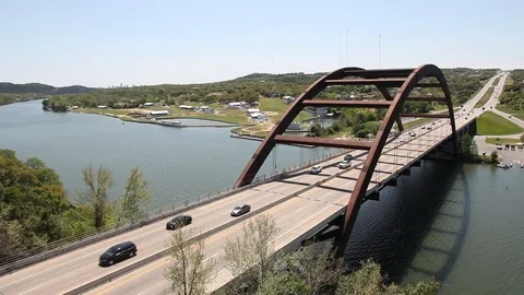 Timelapse Austin 360 Bridge and River with Cars Stock Footage 89237708