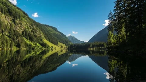 Timelapse Austria Mountain Lake Stock Footage 153290795