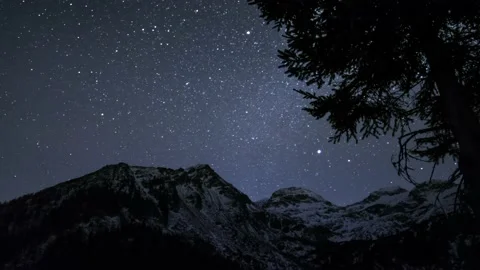 Timelapse Austria Mountain Night Stock Footage 153285503