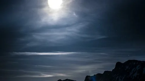 Timelapse Austria Mountain Night Stock Footage 153290582