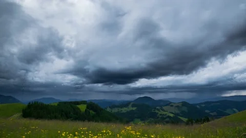 Timelapse Austria Mountain Storm Stock Footage 153290787