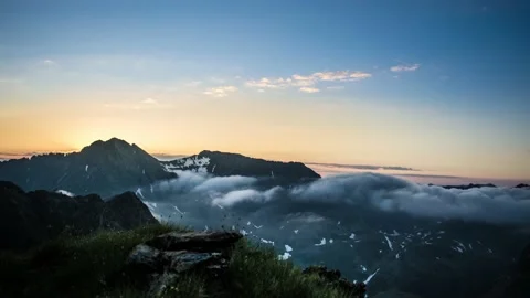 Timelapse Austria Mountain Sunrise Stock Footage 153286662