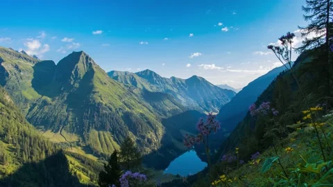 Timelapse Austria Mountain Valley Stock Footage 153290725