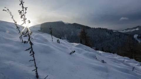 Timelapse Austria Mountain Winter Landscape Stock Footage 153290754