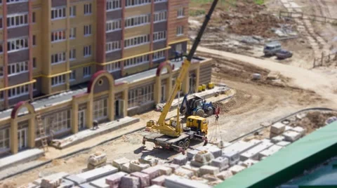 Timelapse autocrane in work Stock Footage 50370124