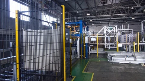 Timelapse automated production line in factory workshop Stock Footage